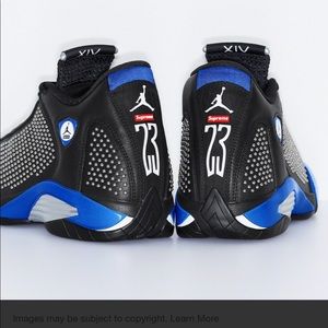 Nike supreme Jordan 14 black and blue size 8.5